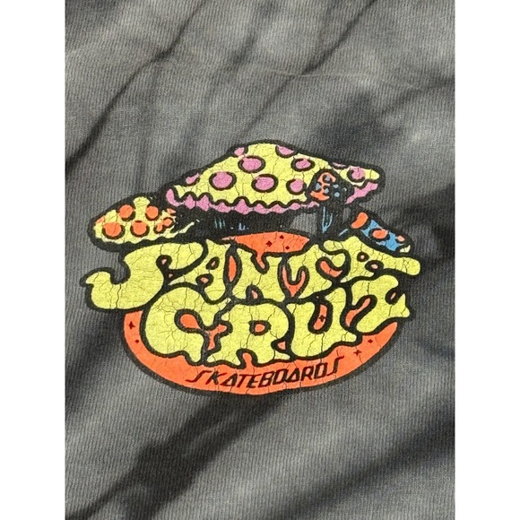 Santa Cruz Shirt Mens Large Gray Tie Dye Psychedelic Skateboarding Graphic Tee - Picture 3 of 12